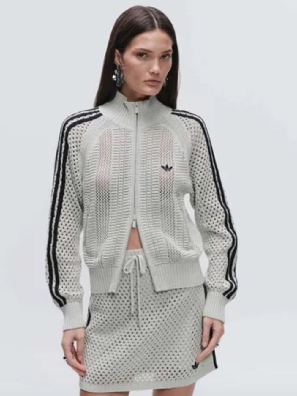 adidas Originals x ASOS regular fit knit track jacket in sage green